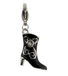 Bad Girl Cowgirl Boot Charm - Black.