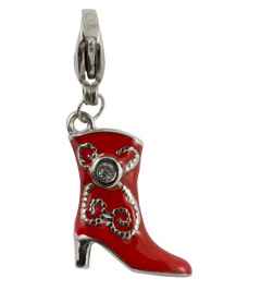 Bad Girl Cowgirl Boot Charm - Red.