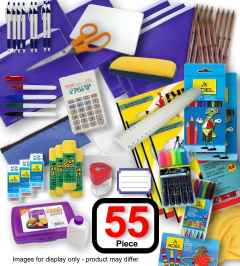 Senior Prep Stationery - Grade 5 â€“ 55 Pieces.